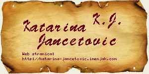 Katarina Jančetović vizit kartica